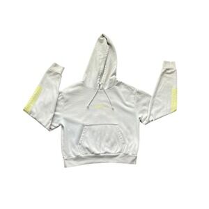 Vans Off The Wall Hoodie Cream Neon Yellow Logo Sweatshirt Women Medium (0914)